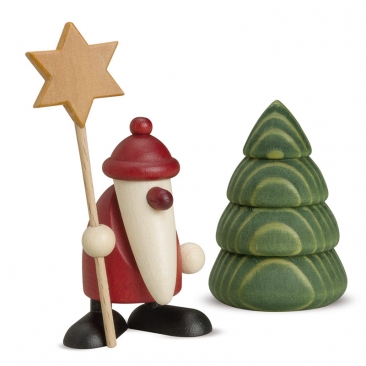 Miniatur-Set 5, Weihnachtsmann mit Stern und Baum